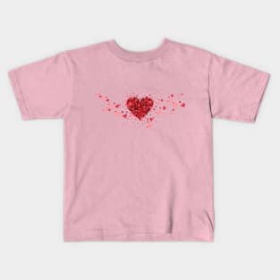 Pink and Red Lovehearts Kids T-Shirt